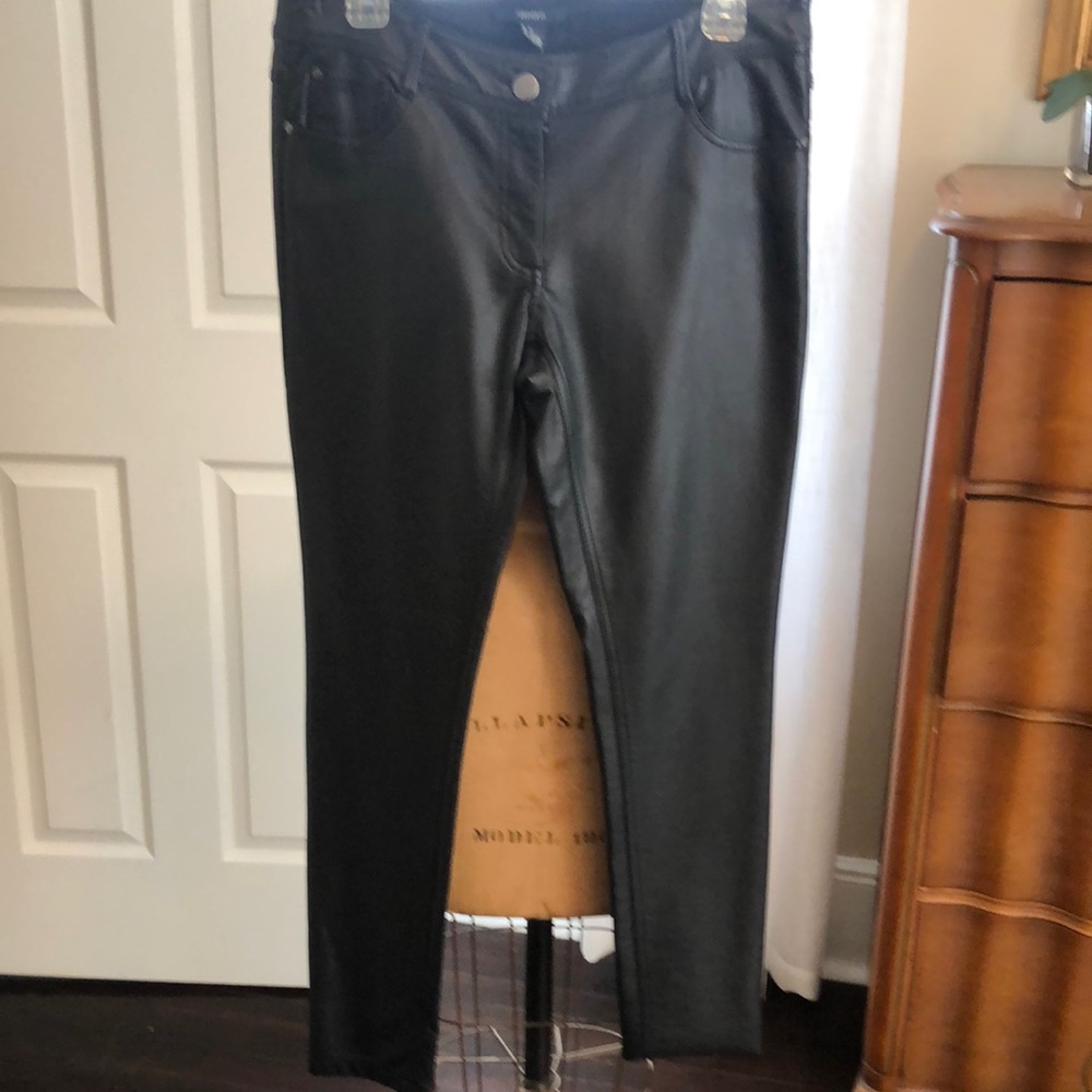 Faux leather black pants